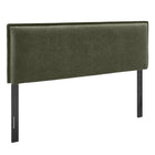 Modway - Camille Mélange de lin rembourré Tête de lit Queen size - Sauge-Mélange de lin tissé