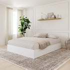 Nexera - Lit Queen tiroirs, Blanc-7