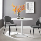 Modway - Amuse 40 po Table à manger, Blanc-Socle métallique résistant aux éclats