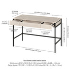 Hudson&Canal - Bureau Evans 48" - Aulne blanc-Dimensions du produit : 22" L x 47,75" l x 30" H