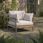 Modway - Eleni Terrasse extérieure Bois de teck Fauteuil - Caillou-Siège à lattes
