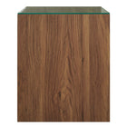 Modway - Render Évier double mural de 62" Vanette de salle de bain - Noir noyer-Armoire de rangement avec dessus en verre