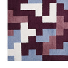 Modway - Andela Mosaïque de blocs imbriqués Tapis de comédie 8 pi l x 10 pi L - Rouge multicolore et bleu clair-Résistant aux taches / Facile à nettoyer
