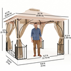 Outsunny - Pavillon de patio 10 pi l x 10 pi L - auvent de jardin extérieur pour événements et fêtes-Écran en maille tissée avec attaches Velcro faciles à fixer pour éloigner les insectes et offrir plus d’intimité