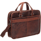 Mancini - Porte-documents à trois compartiments pour portable 15.6 po / tablette - 16.75po x 4.5po x 12.25po - Brun-Organisateur  zippées sur le front