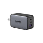 UGREEN - Chargeur Rapide 65W GaN - 2x USB-C/1x USB-A-Charge à haute vitesse : Connectez un seul appareil pour obtenir une charge maximale de 65W, ce qui permet de charger un MacBook Pro 13' 2020 de 0 à 100% en moins de 2 heures, et de charger les derniers téléphones Samsung à pleine vitesse. REMARQUE : Il ne supporte que 25W PPS, mais NE supporte PAS 45W PPS.