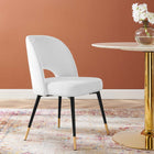 Modway - Rouse Performance Velvet Fauteuil d’appoint de salle à manger - Blanc-Velours de performance résistant aux taches