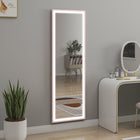 HOMCOM - Miroir pleine longueur led avec éclairage 3 couleurs - 21 po l x 64 po H - rose-Fonction mémoire enregistrant votre dernier réglage d’éclairage pour plus de commodité 