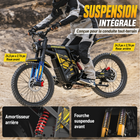 Gyrocopters - Moto électrique tout-terrain pour adultes ZX3 - Vitesse 60 km/h, autonomie 161 km - Jaune-Pneus tout-terrain robustes de 24,5 pouces