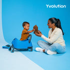 Yvolution - Yglider Luna Jouets porteurs - Bleu-Transformez-vous en scooter Yvolution Glider Nua, doté d'un mécanisme intuitif d'inclinaison pour diriger, de roues à LED et d'un guidon réglable qui grandit avec les compétences de votre enfant