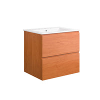 Modway - Scenic Support mural de 24" Vanette de salle de bain - Blanc cerise-Armoire de toilette murale pour salle de bain