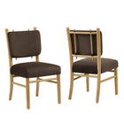 Modway - Mauden Cuir végane Fauteuil d’appoint de salle à manger Ensemble de 2 - Marron chocolat-Ensemble de 2 chaises de salle à manger