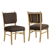 Modway - Mauden Cuir végane Fauteuil d’appoint de salle à manger Ensemble de 2 - Marron chocolat-Ensemble de 2 chaises de salle à manger
