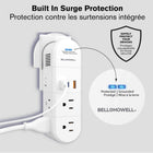 Bell+Howell - Multiprise pivotante avec USB-C - Blanc-Conception pivotante : la puissance pivotante pivote à 180 degrés sur sa base, vous permettant d'accéder facilement aux prises ou aux ports depuis une position confortable, sans avoir à vous pencher étroitement et à vous fatiguer le dos