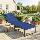 Outsunny - Chaise longue pliante d’extérieur pour camping - randonnée - bleu marine-Cet ensemble de salle à manger de jardin accueille confortablement 8 personnes pour les repas en plein air