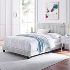 Modway - Celine Chenal Touffé Performance Velvet Lit simple, Gris clair-Assemblée requise