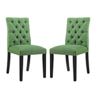 Modway - Duchess Tissu Chaise à manger Ensemble de 2 - Vert-Rembourrage en mousse dense pour le confort