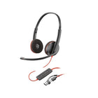 HP - Casque stéréo USB-C Poly Blackwire 3220 avec adaptateur USB-A-Dynamic EQ optimise la qualité de votre voix lors des appels et ajuste automatiquement les paramètres d'égalisation lorsque vous souhaitez un son de haute qualité pour écouter de la musique ou pour la lecture multimédia