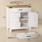 HOMCOM - Buffet 30,5 po L - armoire de rangement - blanc-Une étagère réglable offre des options de rangement personnalisées 