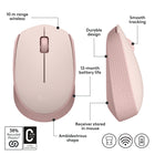 Logitech - M171 Souris Sans Fil pour PC, Mac, Ordinateur portable, 2,4 GHz avec Mini-récepteur USB - Rose-M171 comprend du plastique recyclé post-consommation certifié, au moins 59% pour les modèles Black, Blue/Black, Red/Black, Black/Grey, Grey/Black, Off-White et 38% pour Rose et Blue Gray 
