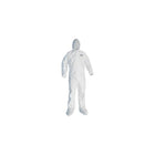 Kimberly-Clark – Combinaison A30, blanc, avec capuchon et bottes élastiques à glissière, TTG, 10/pqt (46125)-Matériau : Tissu non tissé