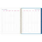 Cambridge - Agenda hebdomadaire/mensuel feuille bleue EttaVee 2024-2025 - 8 1/2 po x 11 po - bleu - anglais-La reliure à double spirale dorée résiste aux accrocs et reste à plat pour une utilisation facile