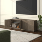 Hudson&Canal - Meuble TV Mansfield pour téléviseurs jusqu'à 78" - Chêne gris vieilli-Dimensions du produit : 15,5" L x 70" l x 24" H