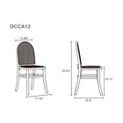Manhattan Comfort - Lot de 4 chaises de salle à manger Paragon 44,5 cm style industriel chic - noir et gris-Cadre en frêne massif américain avec des textures de grain naturelles