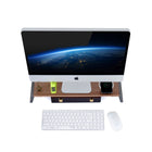 ShoppingAll - Premium Ergonomic Monitor Stand Riser- Noyer-Cet organisateur de bureau élégant libère de l'espace pour maximiser le rangement sur le bureau. Ce support d'écran peut supporter un écran et accueillir un clavier standard sous le support.