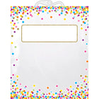 Ashley Productions - Sac de rangement/sac à livres à suspendre avec motif de confettis - 28 x 40 cm - Paquet de 12-Sac en plastique transparent avec poignée robuste à fermeture par pression