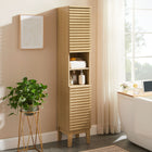 Modway - Render Tall Narrow Armoire de rangement de salle de bain in Chêne-Charnières à fermeture douce