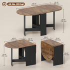 HOMCOM - Table à manger ovale rabattable gain de place pour 4 à 6 personnes - brun rustique-Le design discret à texture bois ajoute une touche de beauté naturelle à votre intérieur 