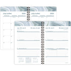 Staples - Agenda scolaire hebdomadaire/mensuel marbre 2025-2026 - 8 1/2 po H x 5 1/2 po l - gris - bilingue-Reliure à double spirale résistante aux accrocs et qui repose à plat pour une utilisation facile