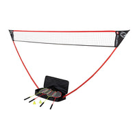 Zume Games - Ensemble de badminton 4 joueurs - Noir/Rouge-IDÉAL POUR TOUTE LA FAMILLE : Cet ensemble de badminton pour deux ou quatre joueurs est idéal pour un mode de vie actif en plein air