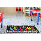 Ashley Productions - The Original Fun Mat - Tapis Coureur - 15 -5" x 47" - Bienvenue Crayons-Antidérapant et durable : Le support en caoutchouc robuste garantit la sécurité et la durabilité, idéal pour les zones à fort passage.
