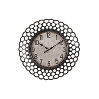 Monarch Specialties - Horloge - 16 po Rond - Horloge Murale - Vert Foncé - Transitionnel-Une horloge murale ronde de 16 pouces, tendance et accrocheuse, avec un cadre en plastique marron foncé élégant et des découpes circulaires, ajoute une touche de modernité à n'importe quelle pièce