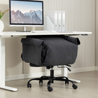 HOMCOM - Fauteuil de bureau exécutif inclinable avec repose-pieds et dossier pliant - gris foncé-Couleur : Gris foncé