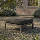 Modway - Eleni Square Terrasse extérieure Bois de teck Ottoman - Gris silex-Siège à lattes