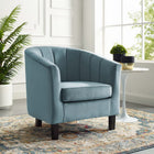 Modway - Prospect Chenal Touffé Performance Velvet Fauteuil - Bleu clair-Revêtement en velours de performance