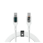 LOGiiX - Piston Connect Cristal 3M 100W - Blanc-Câble USB Type-C® transparent de 1,5m, 100W, avec affichage numérique