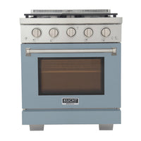 Kucht - 30 po Série KFX-X Cuisinière Pro Style au gaz propane - Acier inoxydable/Bleu pâle-Nouveaux brûleurs true simmer pour une cuisson délicate à basse température