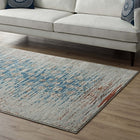 Modway - Hesper Treillis floraux contemporains vieillis Tapis de 5 pi l x 8 pi L - Beige sarcelle et brun-Dessous en caoutchouc de prise