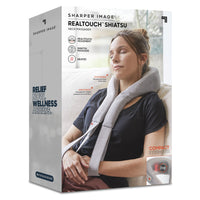 Sharper Image - RealTouch Masseur shiatsu pour la nuque-Paramètres De Massage Adaptables : Personnalisez Votre Expérience De Massage Avec Trois Niveaux D’intensité Et Un Mode De Chaleur En Option Qui Vous Offrent L’équilibre Parfait Entre Pression Et Chaleur Pour Soulager Les Tensions Et Les Raideurs.