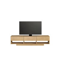 Nexera - Meuble audio-vidéo Rustik, 72 po, 3 tiroirs, Érable doré-3 tiroirs de rangement sur coulisses de métal