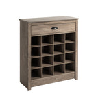Prepac - Cabinet de rangement à chaussures 31,5 po avec 16 compartiments et tiroir supérieur mince - Gris flotté-Conception classique : Les moulures latérales détaillées et le design simpliste de cette unité de rangement sont rehaussés d'un fini stratifié gris dérivé