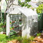 Outsunny - serre portable 4,6 pi x 4,7 pi, vert- Bâche en plastique résistante aux UV offrant un abri sûr pour permettre la croissance des plantes  
