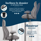 La-Z-Boy - Fauteuil de travail Renzo - gris-Inclinaison ajustable, avec verrouillage à position unique