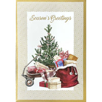 Mill Brook Studio - Cartes de souhaits Noël / Enveloppes - 5-3/8 po x 7-3/4 po - Souhaits de la Saison: Plusieurs cadeaux - Paquet de 18-Cartes de souhaits qualité boutique
