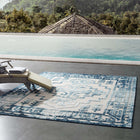 Modway - Reflect Nyssa Géométrie Géométrique Aztèque du Sud-Ouest Tapis intérieur/extérieur de 8 pi l x 10 pi L - Ivoire et bleu-Tapis durable d’intérieur et d’extérieur