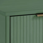 Manhattan Comfort - Granville commode moderne haute étroite et standard - vert sauge - ensemble de 2-Doté d'une épaisseur de panneau de 25 mm, fabriqué en bois massif de haute qualité et doté d'une façade de tiroir rainurée en bois massif